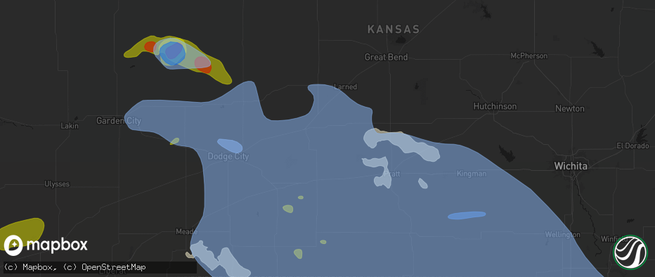 Hail map in Lewis, KS on June 1, 2026