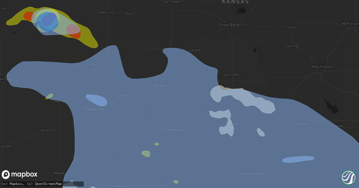 Hail map in Lewis, KS on June 1, 2026
