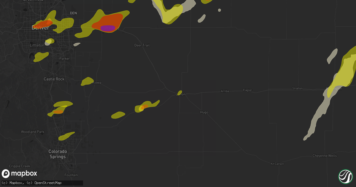 Hail map in Limon, CO on June 1, 2026