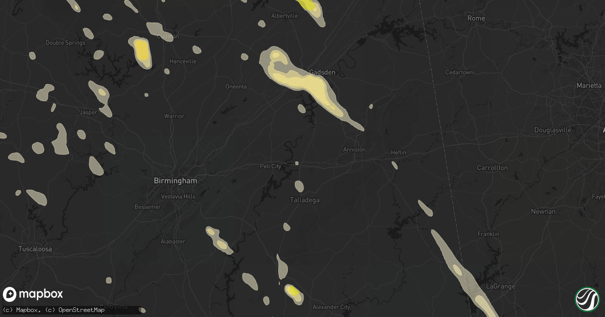 Hail map in Lincoln, AL on June 1, 2026