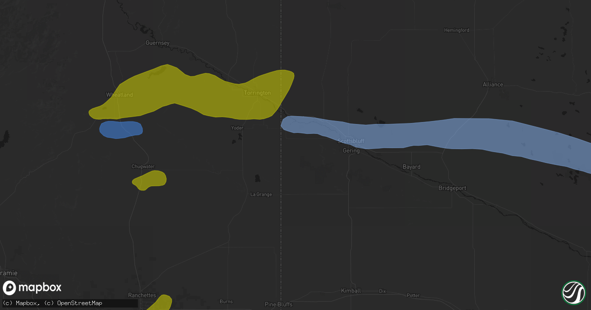 Hail map in Lyman, NE on June 1, 2026