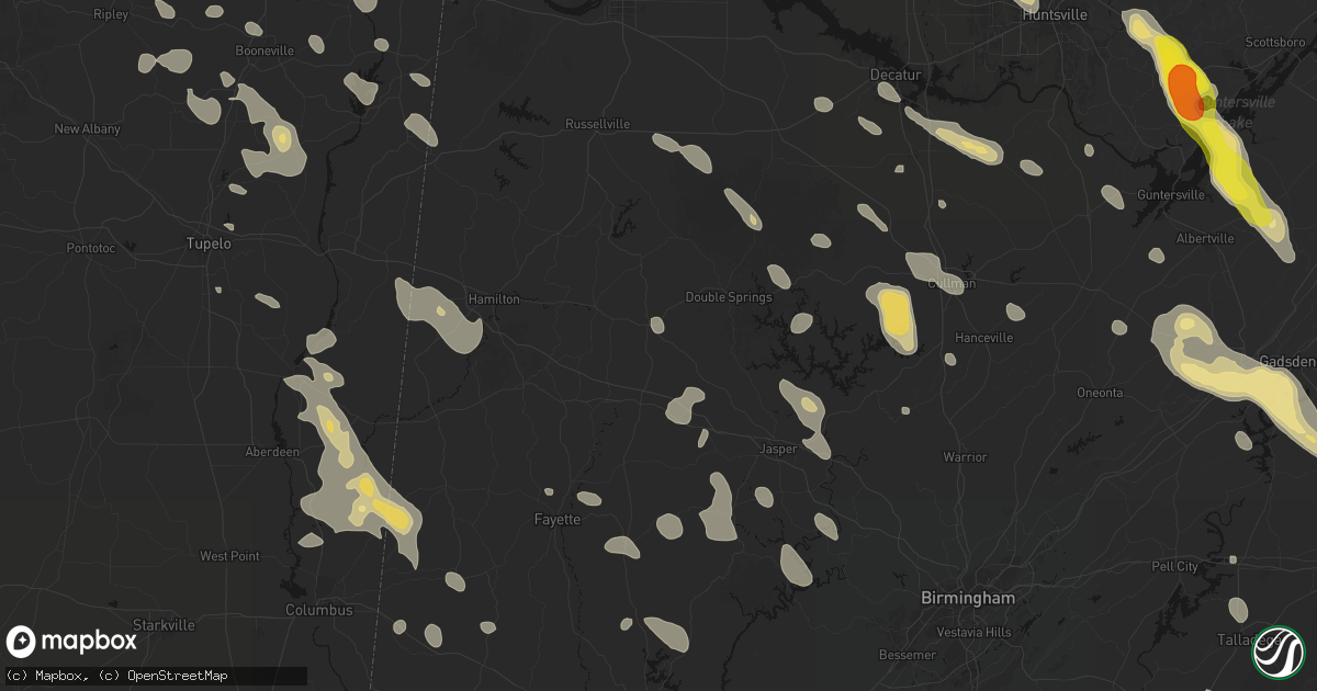Hail map in Lynn, AL on June 1, 2026
