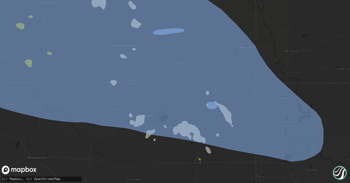 Hail map in Manchester, OK on June 1, 2026