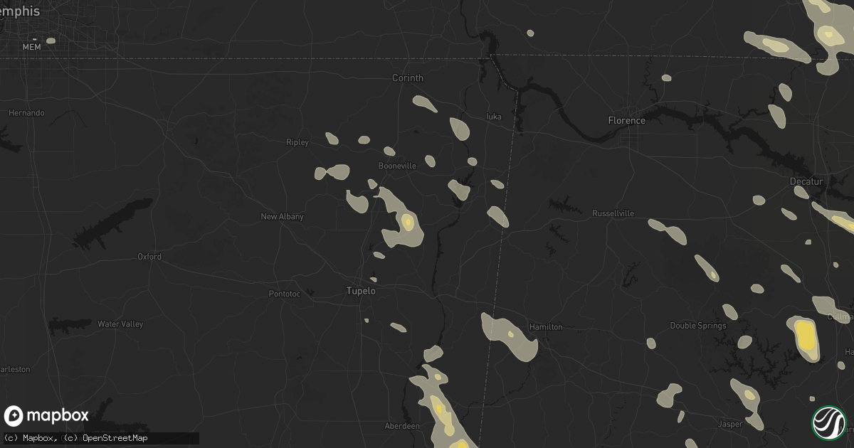 Hail map in Marietta, MS on June 1, 2026