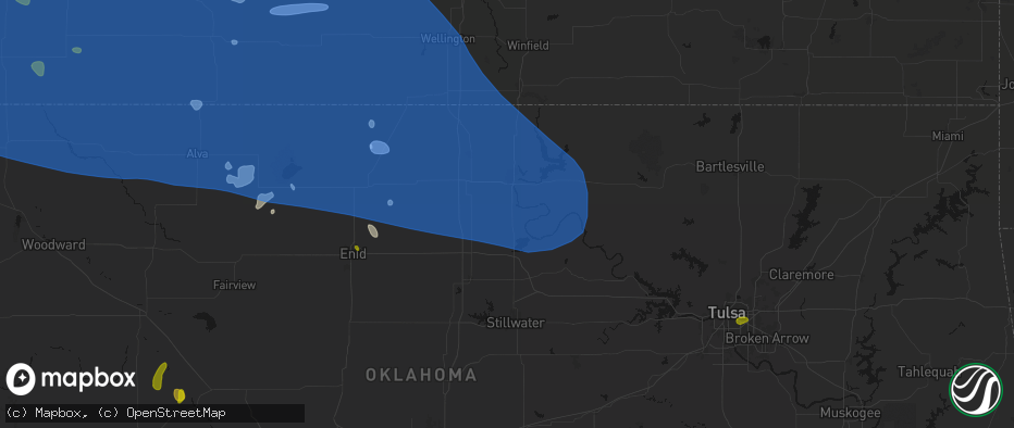 Hail map in Marland, OK on June 1, 2026