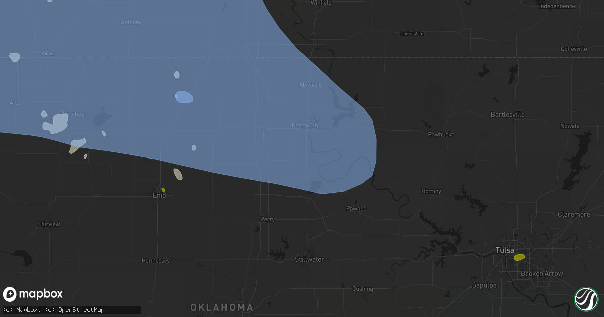Hail map in Marland, OK on June 1, 2026