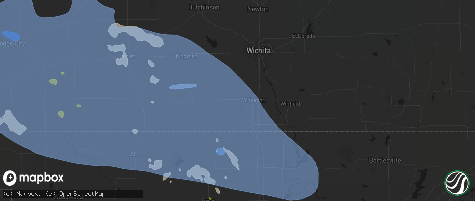 Hail map in Mayfield, KS on June 1, 2026