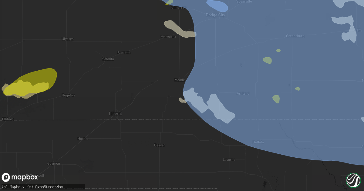 Hail map in Meade, KS on June 1, 2026