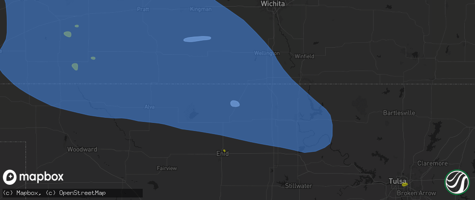 Hail map in Medford, OK on June 1, 2026