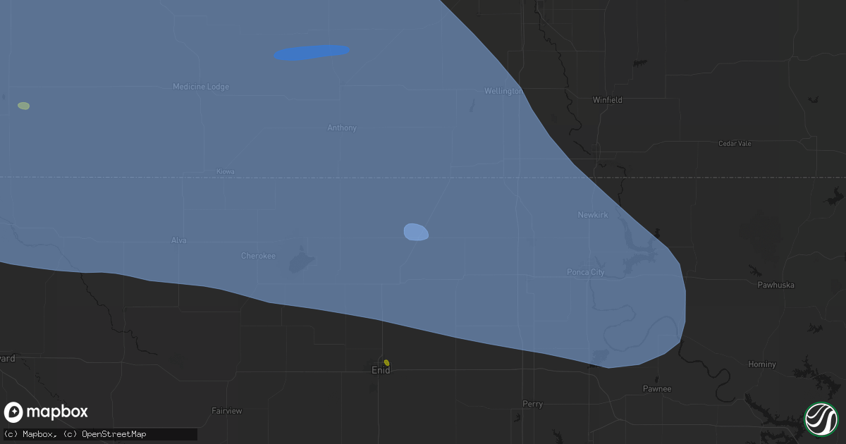 Hail map in Medford, OK on June 1, 2026