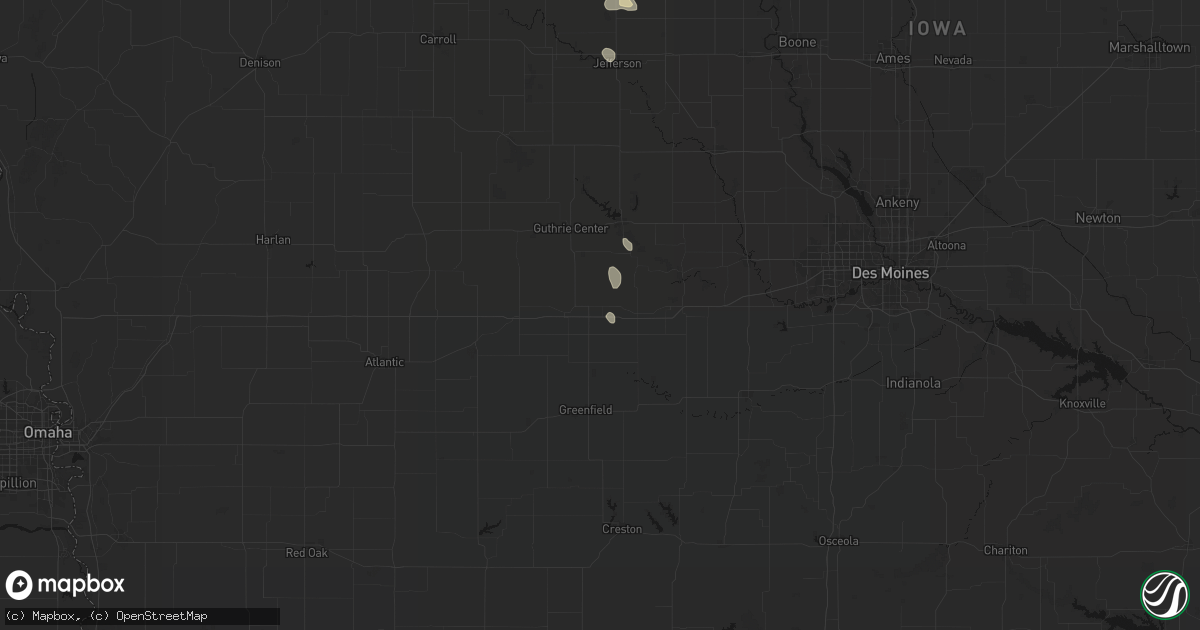 Hail map in Menlo, IA on June 1, 2026