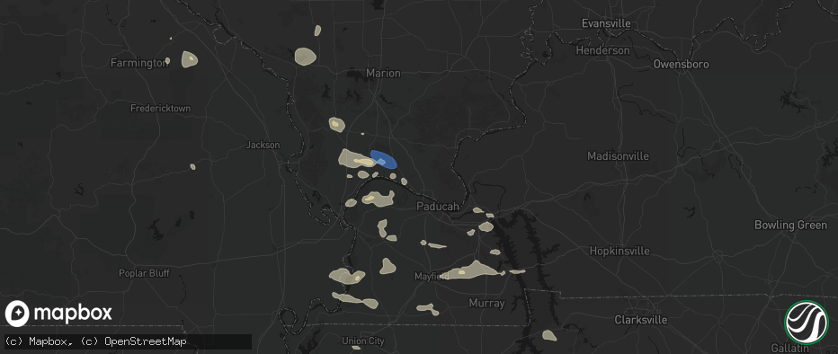 Hail map in Metropolis, IL on June 1, 2026