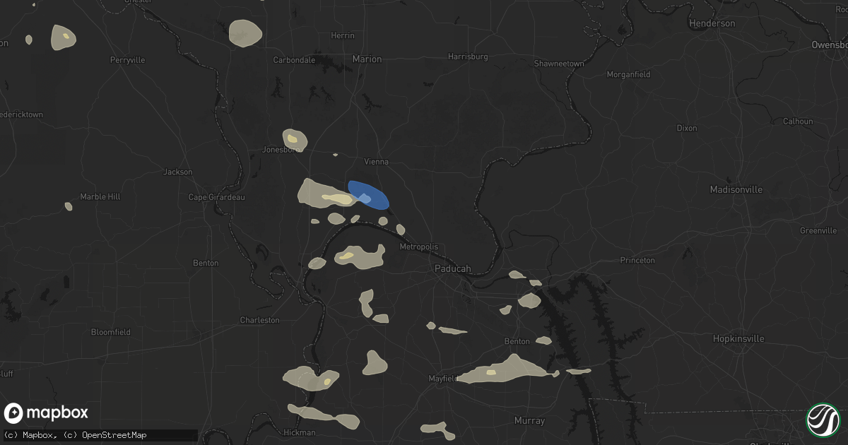 Hail map in Metropolis, IL on June 1, 2026