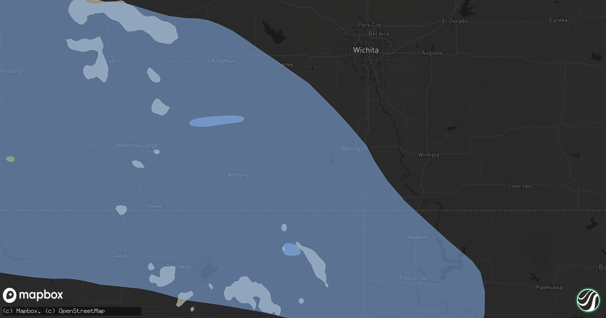 Hail map in Milan, KS on June 1, 2026