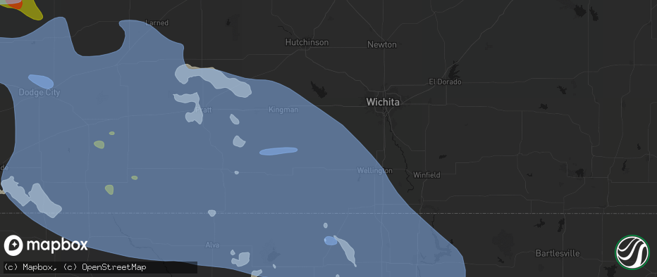 Hail map in Milton, KS on June 1, 2026
