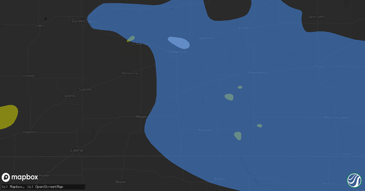 Hail map in Minneola, KS on June 1, 2026