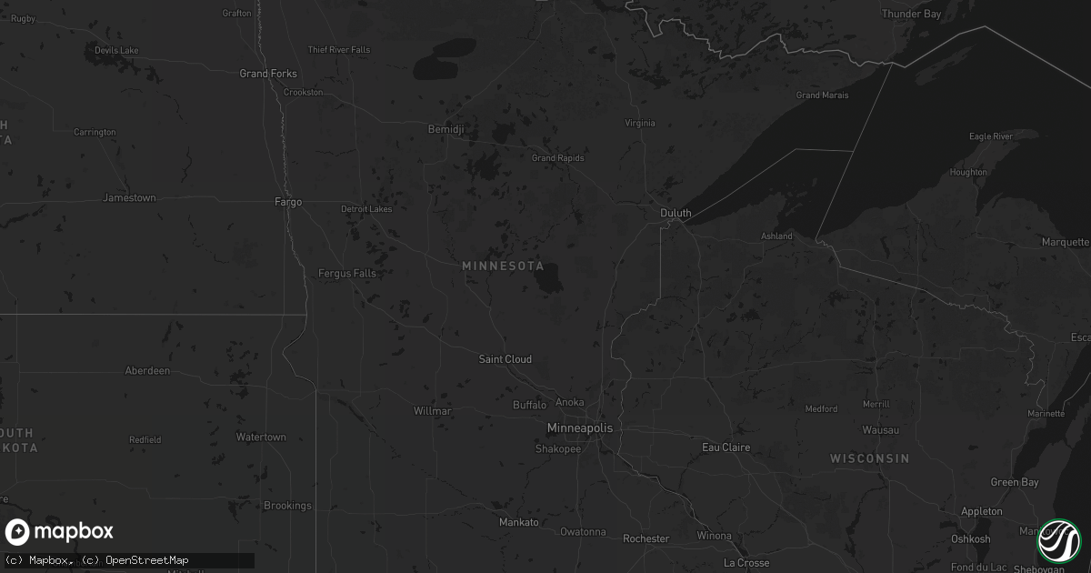 Hail map in Minnesota on June 1, 2026