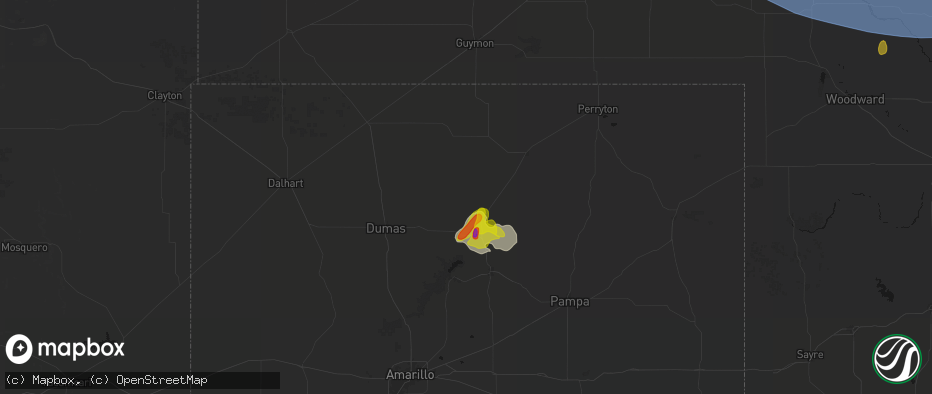 Hail map in Morse, TX on June 1, 2026