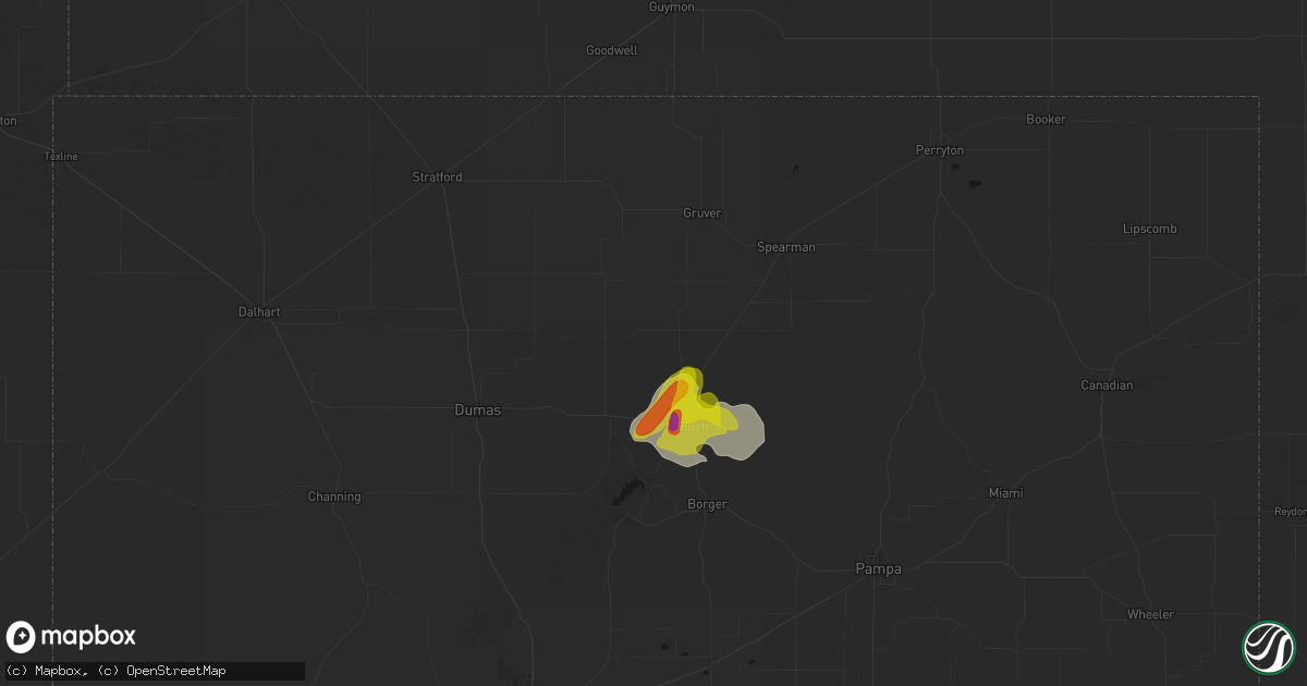 Hail map in Morse, TX on June 1, 2026