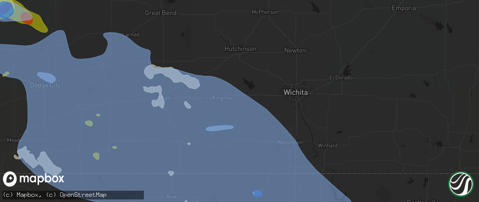 Hail map in Murdock, KS on June 1, 2026