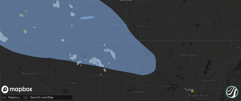 Hail map in Nardin, OK on June 1, 2026