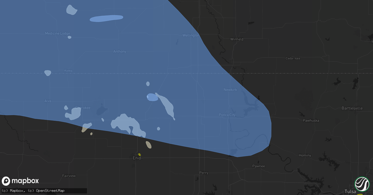 Hail map in Nardin, OK on June 1, 2026