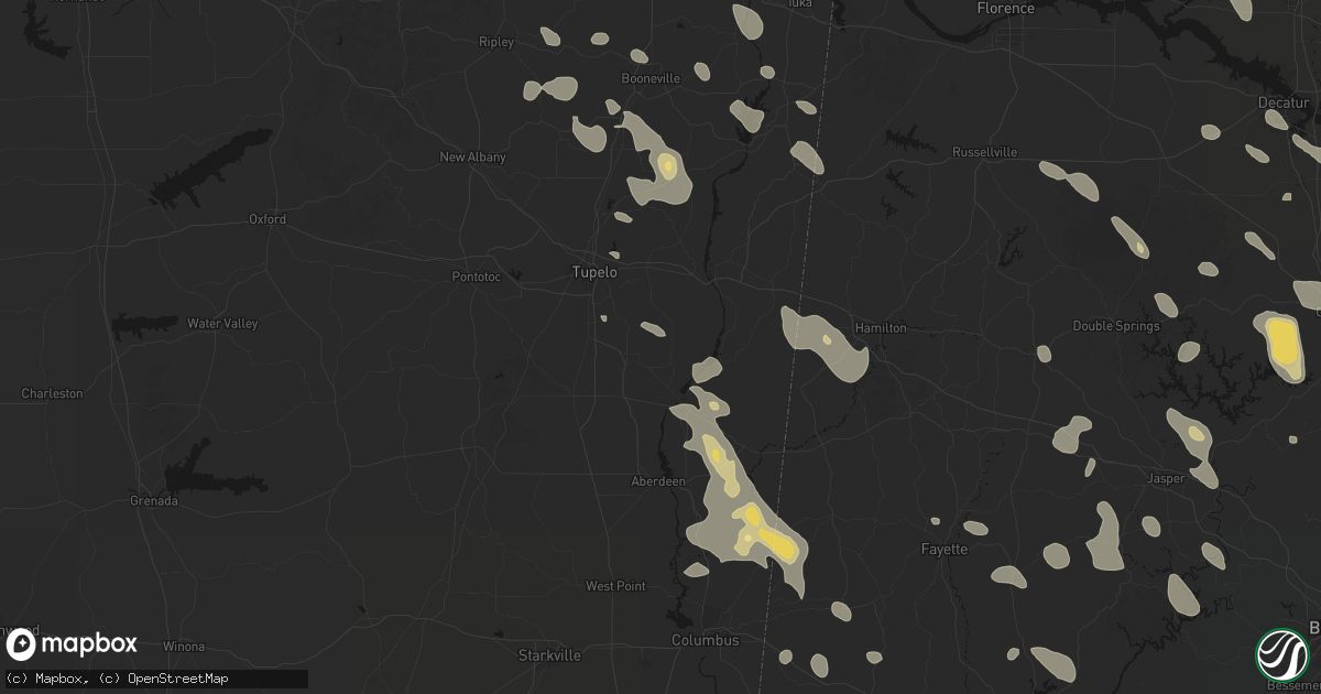 Hail map in Nettleton, MS on June 1, 2026