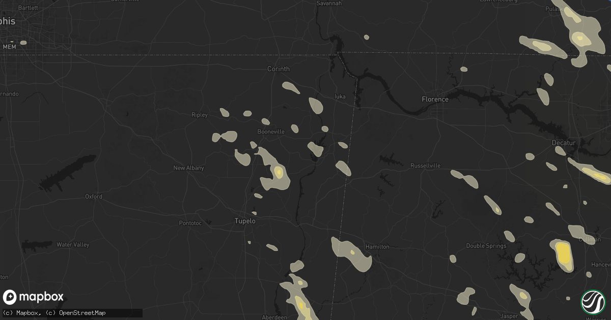 Hail map in New Site, MS on June 1, 2026