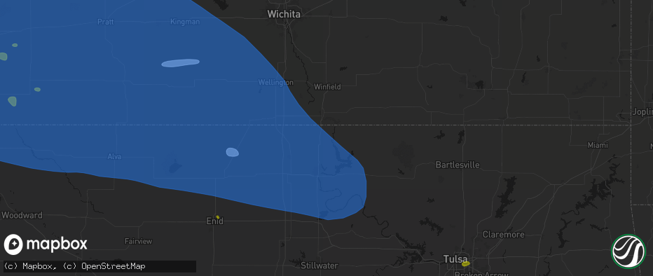 Hail map in Newkirk, OK on June 1, 2026