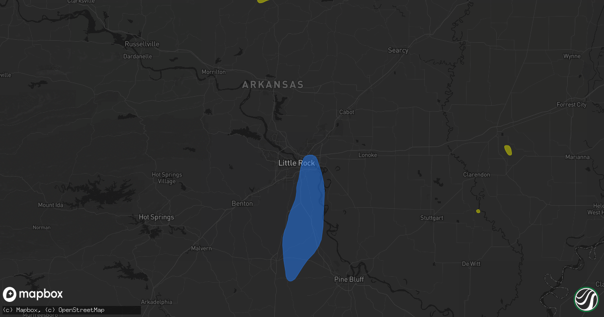 Hail map in North Little Rock, AR on June 1, 2026