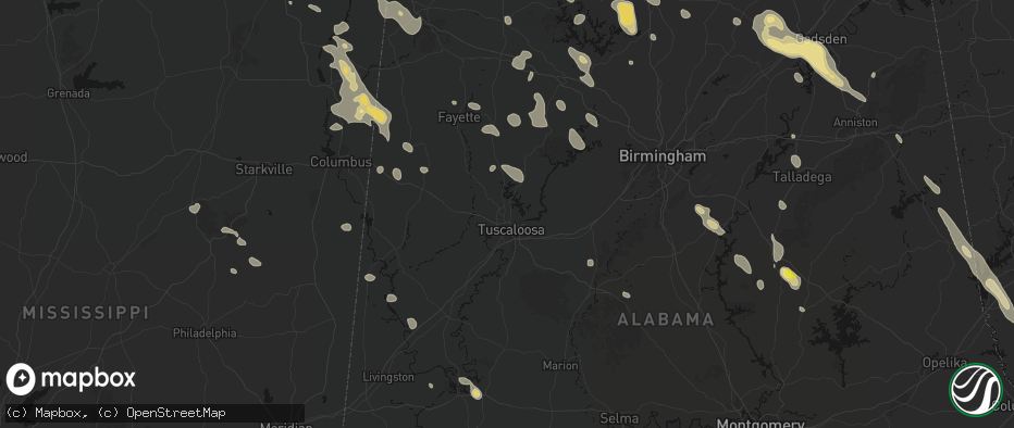 Hail map in Northport, AL on June 1, 2026