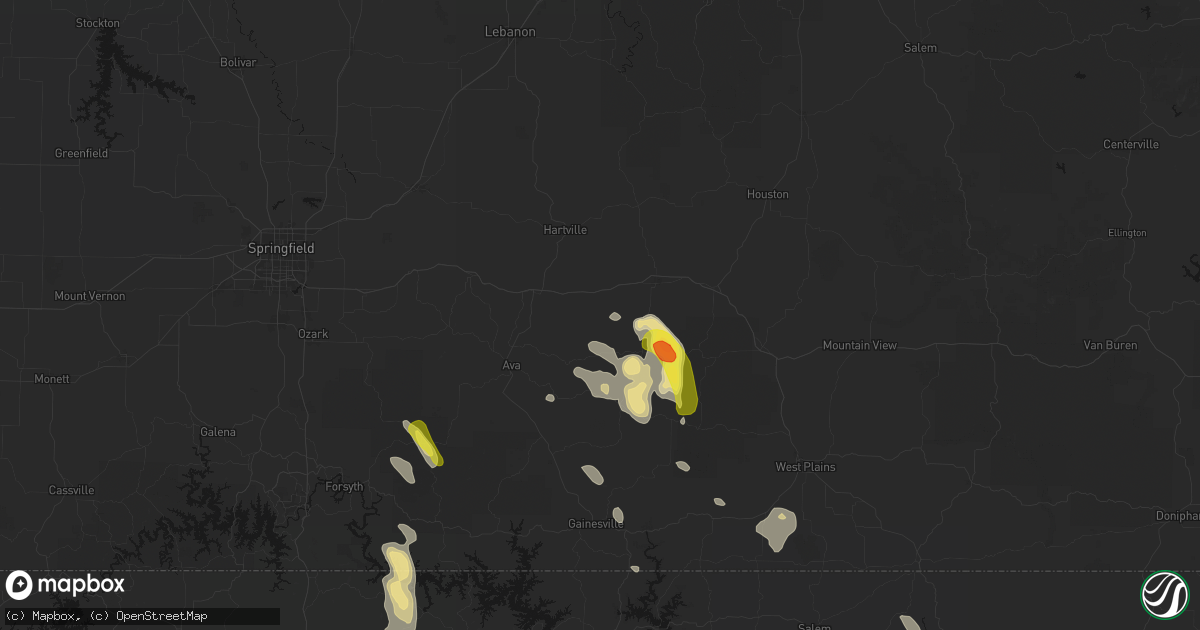 Hail map in Norwood, MO on June 1, 2026