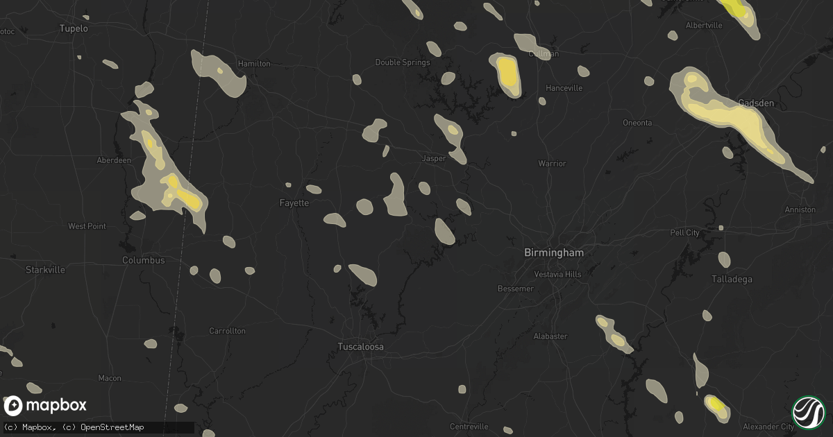 Hail map in Oakman, AL on June 1, 2026
