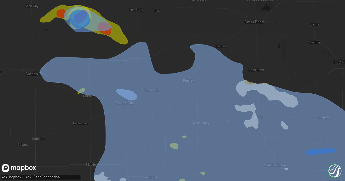 Hail map in Offerle, KS on June 1, 2026