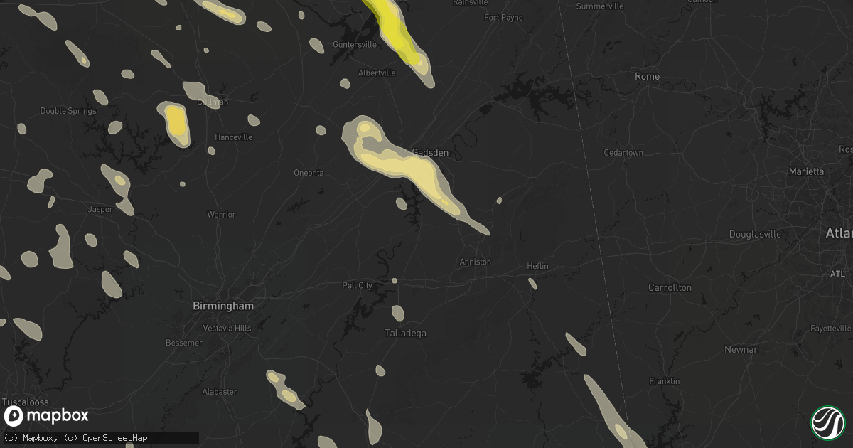 Hail map in Ohatchee, AL on June 1, 2026