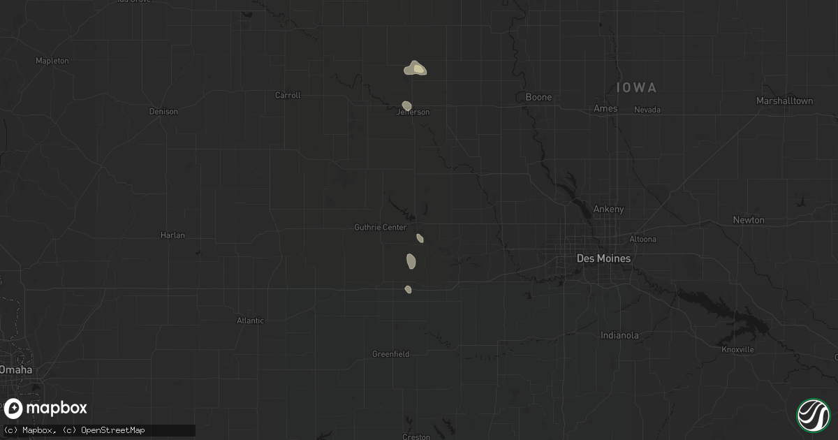 Hail map in Panora, IA on June 1, 2026