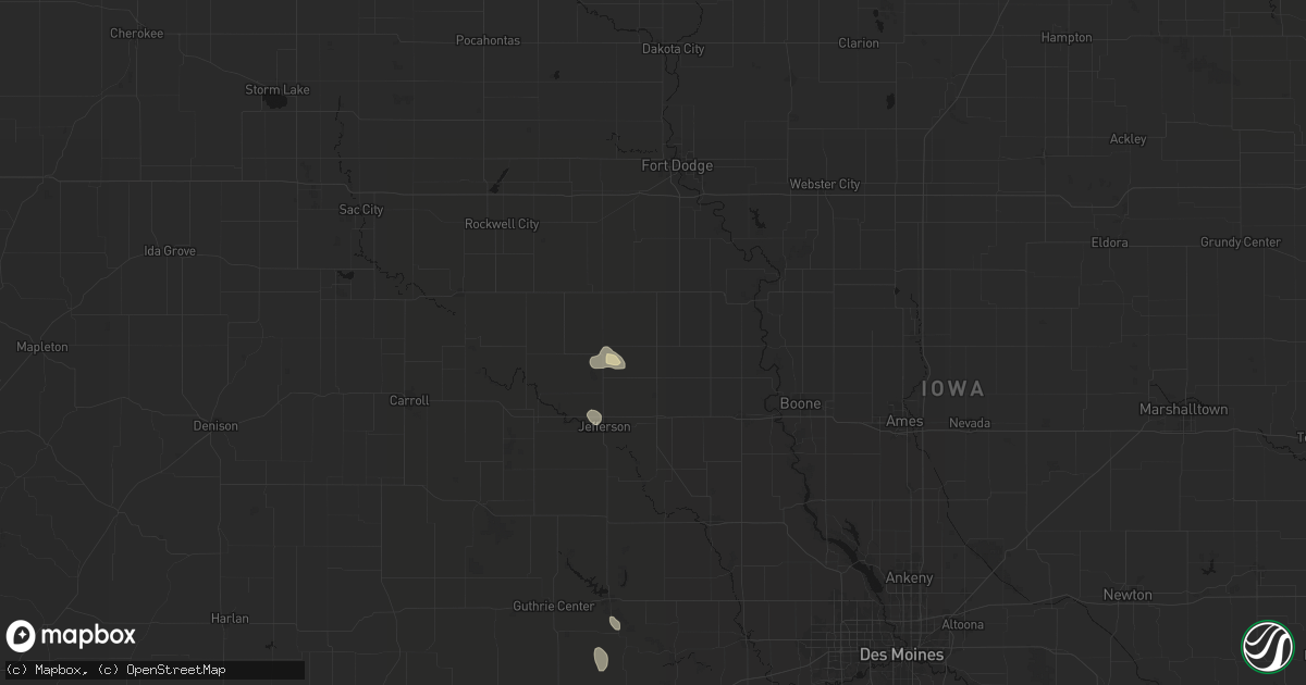 Hail map in Paton, IA on June 1, 2026