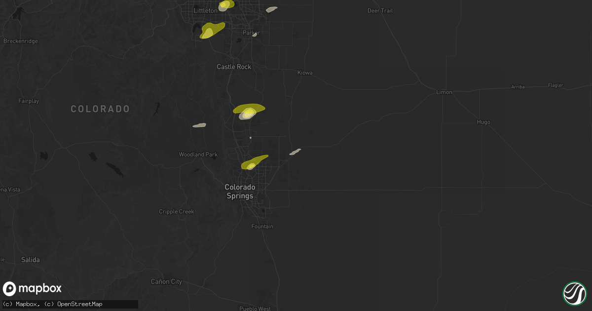 Hail map in Peyton, CO on June 1, 2026