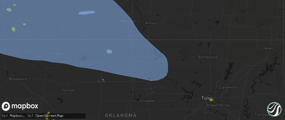 Hail map in Ponca City, OK on June 1, 2026