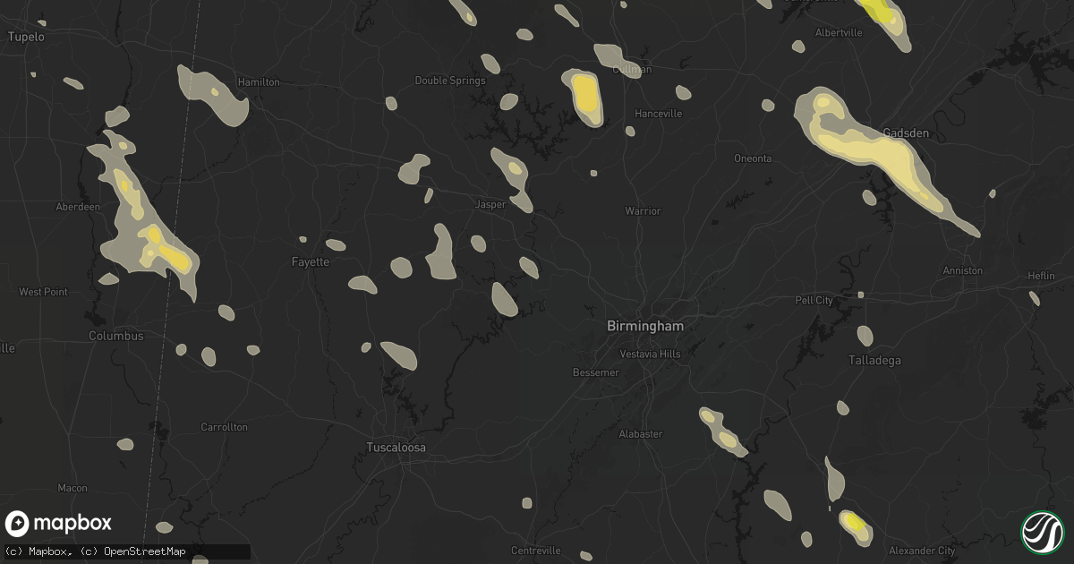 Hail map in Quinton, AL on June 1, 2026