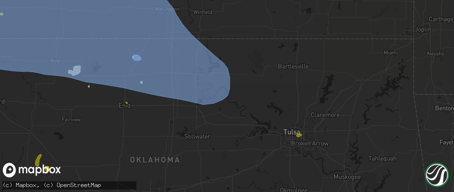 Hail map in Ralston, OK on June 1, 2026