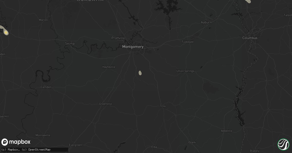 Hail map in Ramer, AL on June 1, 2026