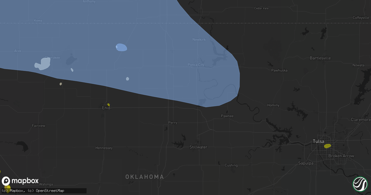 Hail map in Red Rock, OK on June 1, 2026