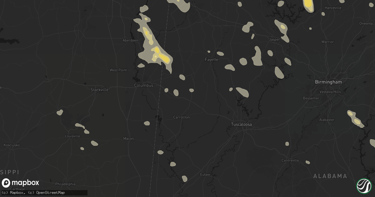 Hail map in Reform, AL on June 1, 2026