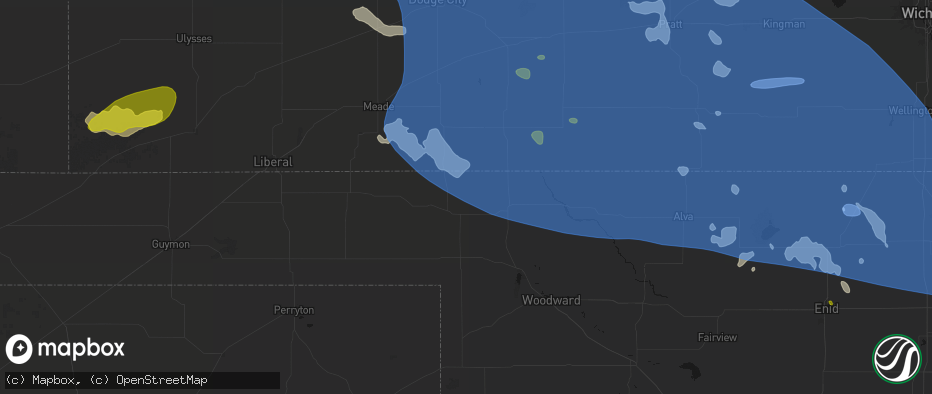 Hail map in Rosston, OK on June 1, 2026