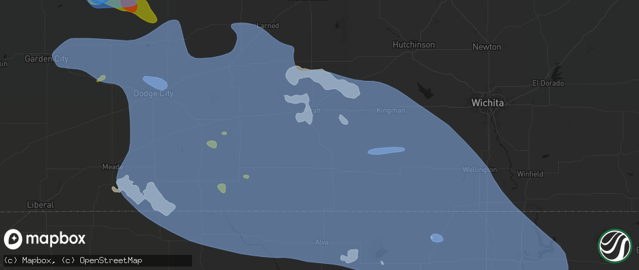 Hail map in Sawyer, KS on June 1, 2026