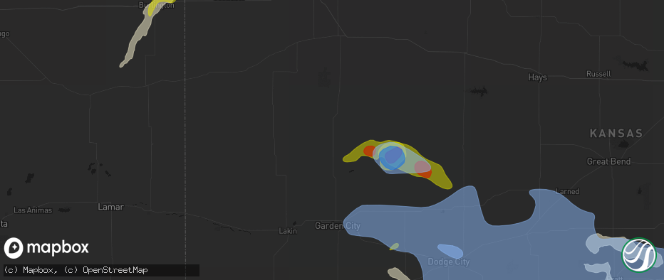 Hail map in Scott City, KS on June 1, 2026