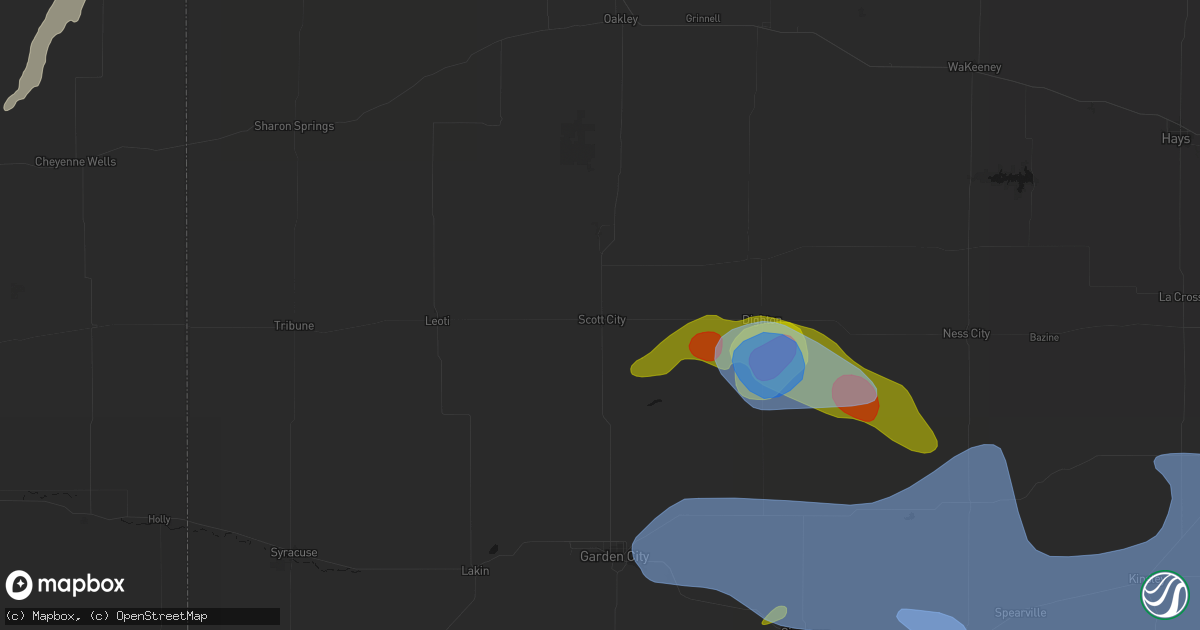Hail map in Scott City, KS on June 1, 2026