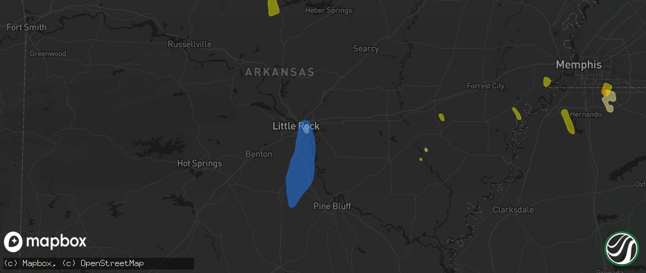 Hail map in Scott, AR on June 1, 2026