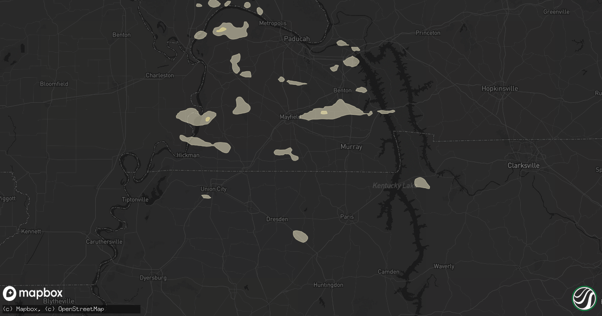 Hail map in Sedalia, KY on June 1, 2026